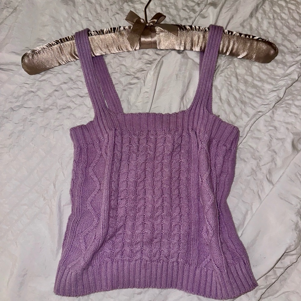 Papermoon Lavender Cable Knit Tank Top